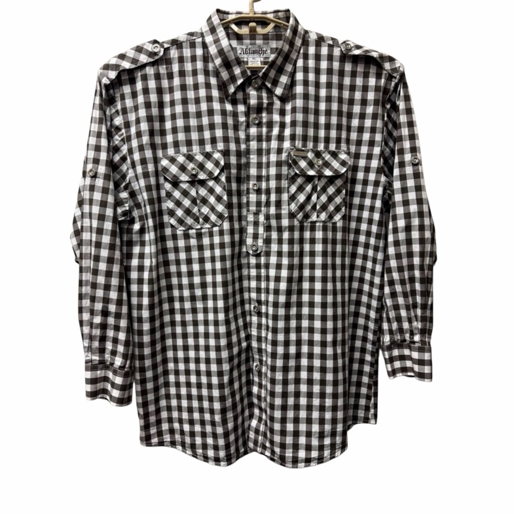 Abalanche Brownand White Casual Button Down Shirt size 3XL